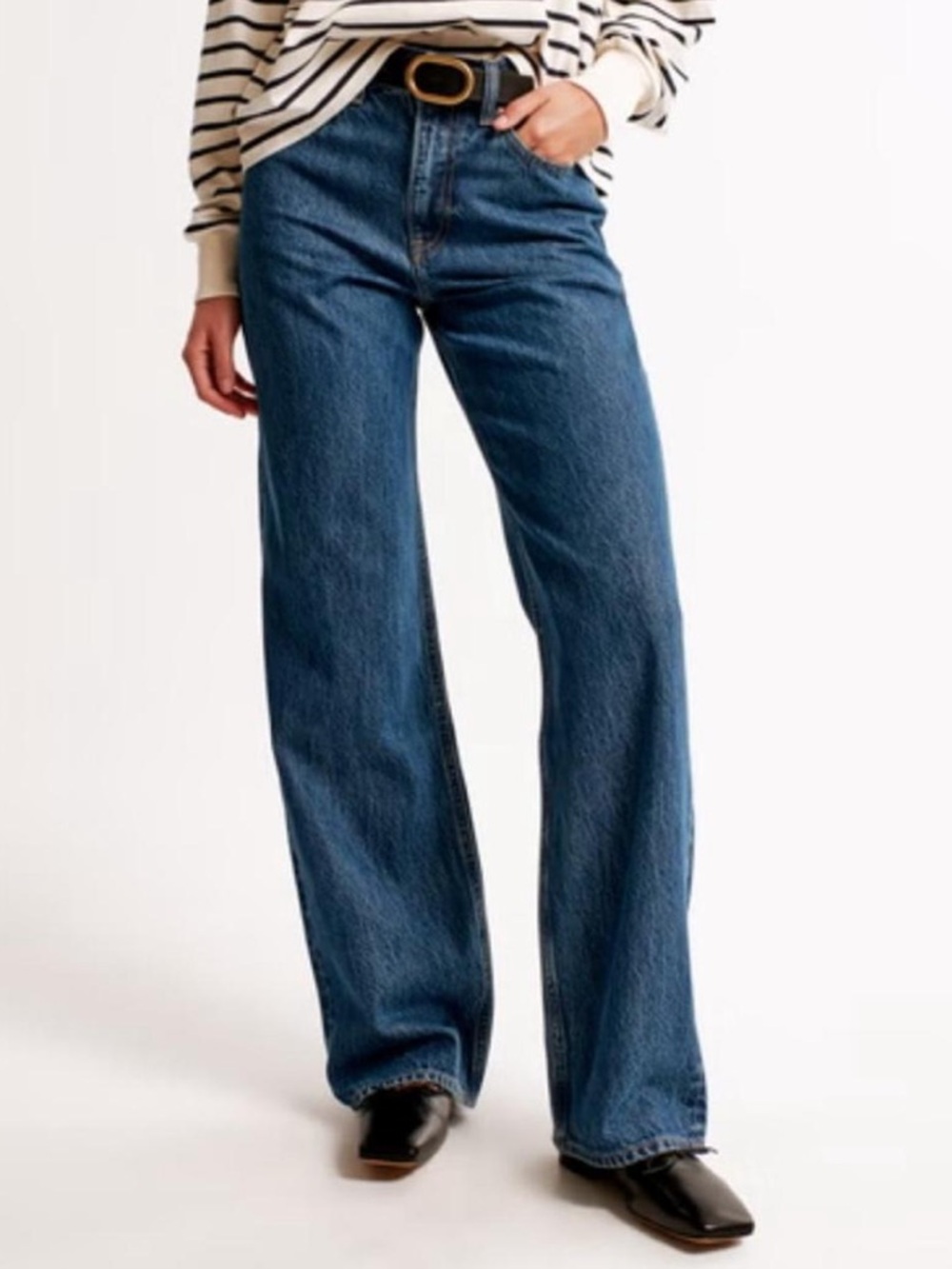 Abercrombie The Loose High Rise Jeans in Dark Marble